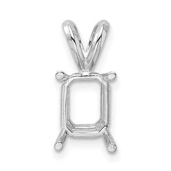 14kw Emerald 4-Prong Cast Heavy Weight 4 x 3mm Pendant Setting