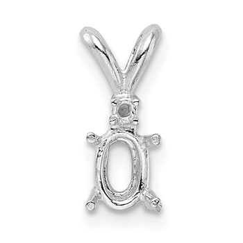 14kw Oval 4-Prong with Diamond Accent 9 x 7mm Pendant Setting