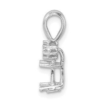 14kw Oval 4-Prong with 3 Diamond Accent 9 x 7mm Pendant Setting — alternate view