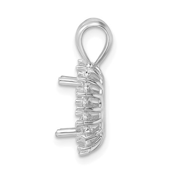 14kw Oval Cluster 6 x 4mm Pendant Setting — alternate view