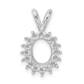 14kw Oval Cluster 8 x 6mm Pendant Setting