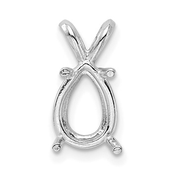 14kw Pear 4-Prong Cast Medium Weight 14 x 9mm Pendant Setting