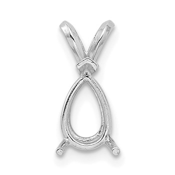 14kw Pear 3-Prong Cast V-End 9 x 6mm Pendant Setting