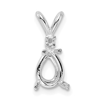 14kw Pear 4-Prong with Diamond Accent 7 x 5mm Pendant Setting