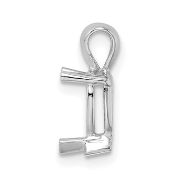 14kw Heart 3-Prong Cast V-End 6.0mm Pendant Setting — alternate view