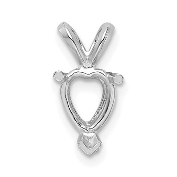 14kw Heart 3-Prong Cast V-End 6.0mm Pendant Setting