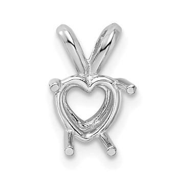 14kw Heart 4-Prong Cast Medium Weight 9.0mm Pendant Setting