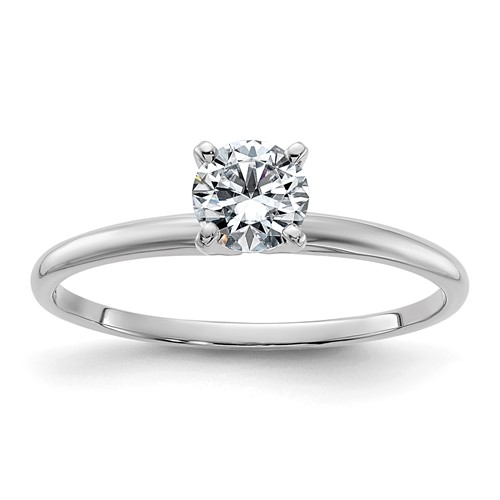 14kw 1/2ct Lab Grown Diamond VS+ F+ Round Complete Solitaire Eng Ring