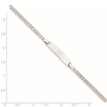 14k WG 7in Solid Polished Curb Link ID Bracelet — alternate view