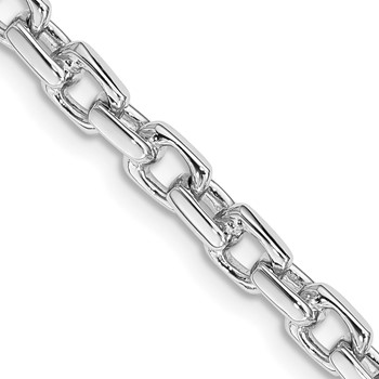 14K White Gold 18 inch 4.6mm Hand Polished Fancy Link with Fancy Lobster Clasp Chain