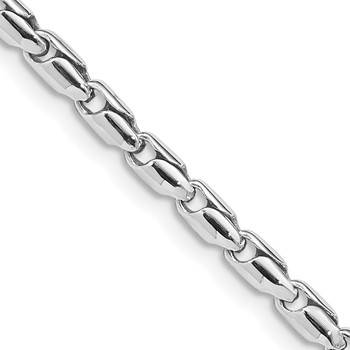 14K White Gold 18 inch 3mm Hand Polished Fancy Link with Lobster Clasp Chain