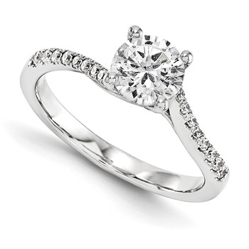 14KW AA Diamond Semi-mount Engagement Ring