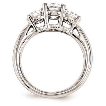 14k White Gold Round Forever Brilliant 3 Stone Ring — alternate view