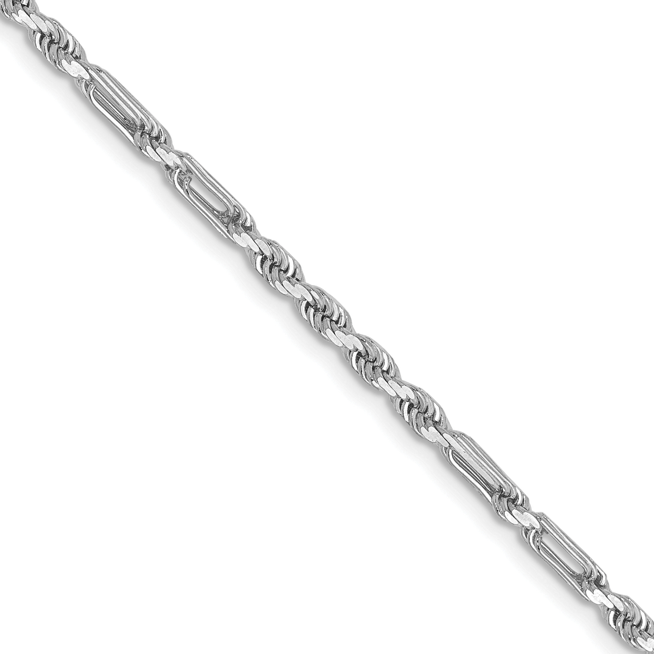 24k Polished 1.35mm Rope Chain with 2 Inch Extension