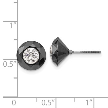 White Night 6.50ct. Black & White AA Diamond Stud Earrings — alternate view