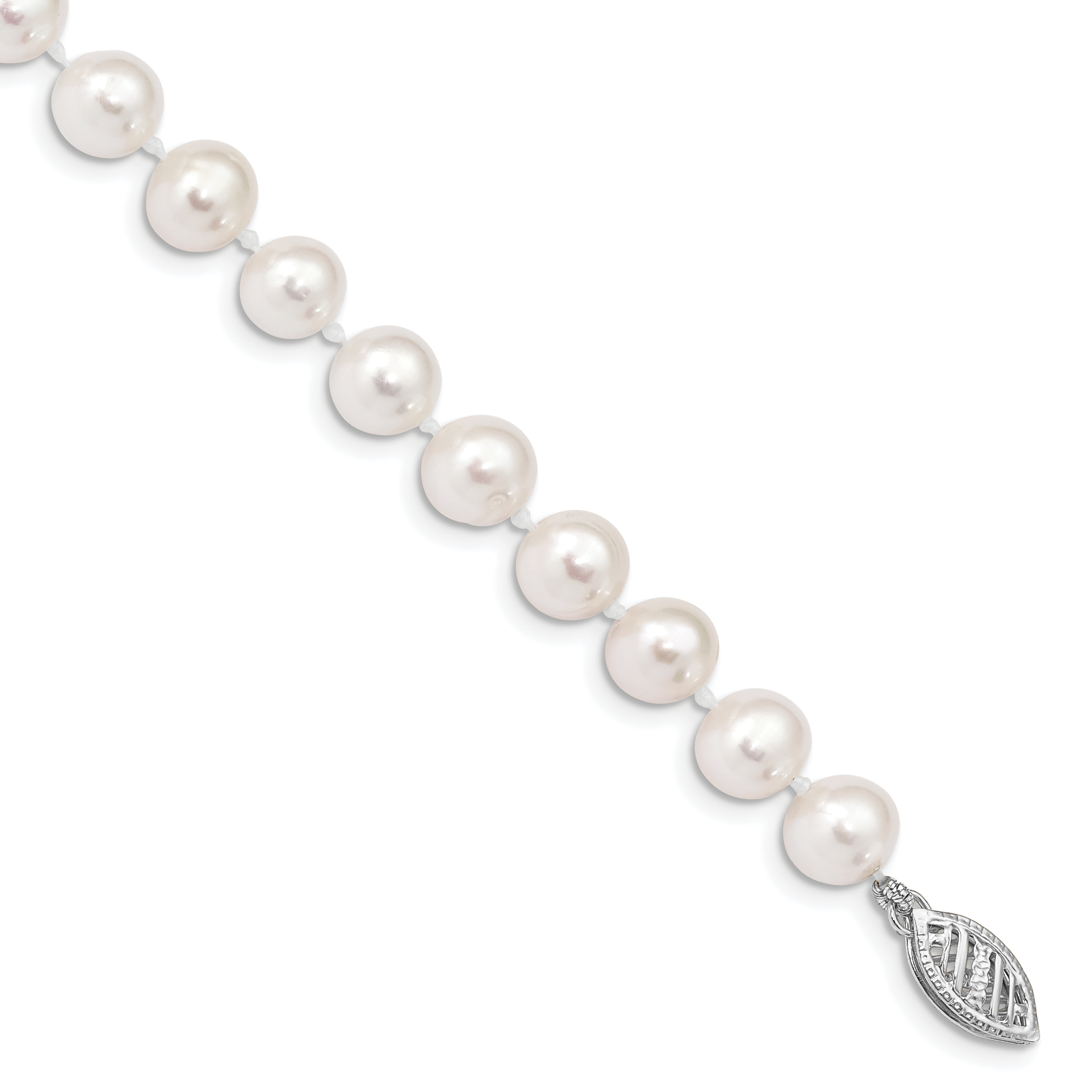 Pearl 6-7mm Near Round Freshwater Cultured 7.5 inch Bracelet Real 14k White Gold main product image