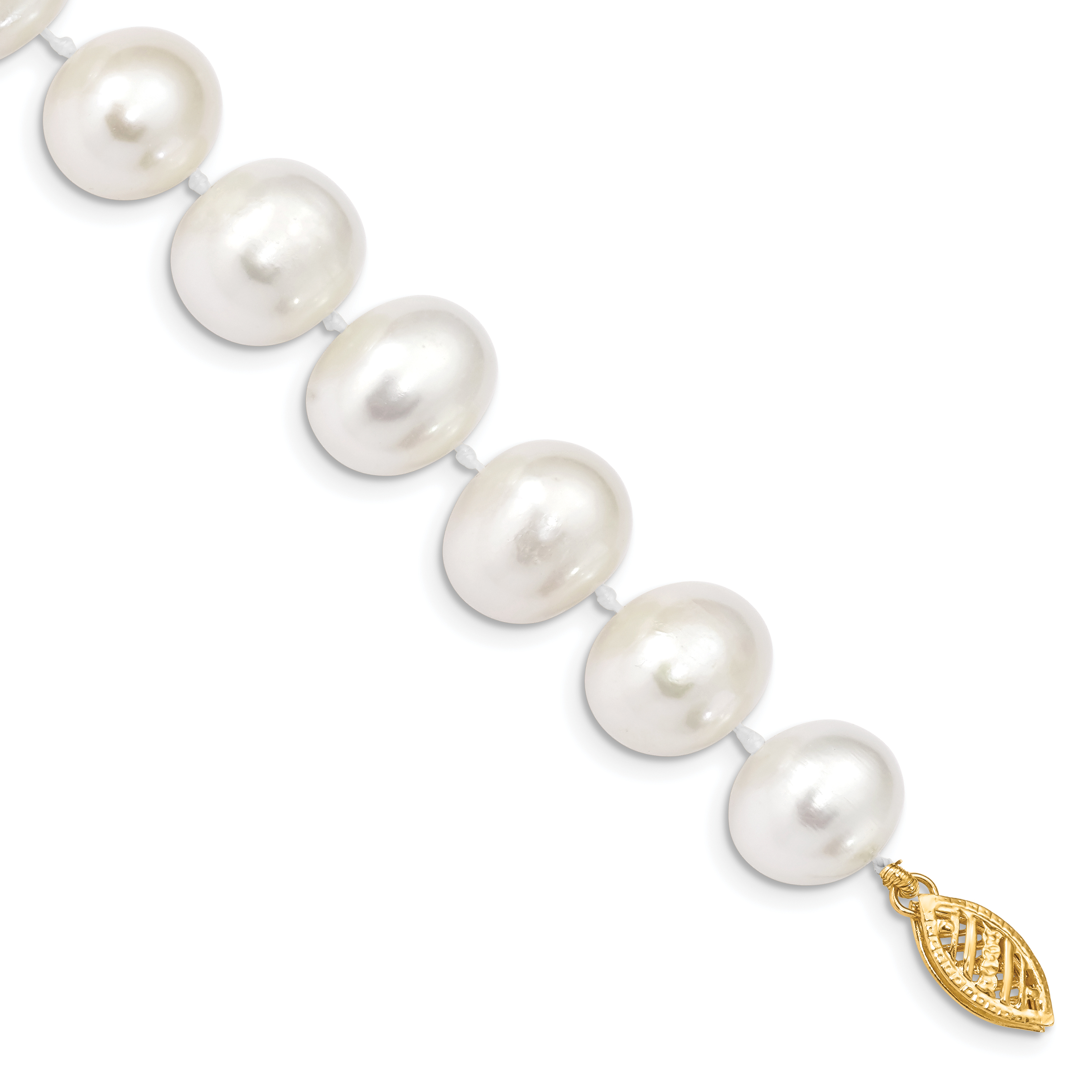 Pearl 10-11mm Near Round Freshwater Cultured 8.25 Bracelet Real 14k Yellow Gold main product image