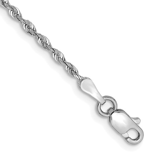 10k White Gold 1.85mm D/C Quadruple Rope Chain