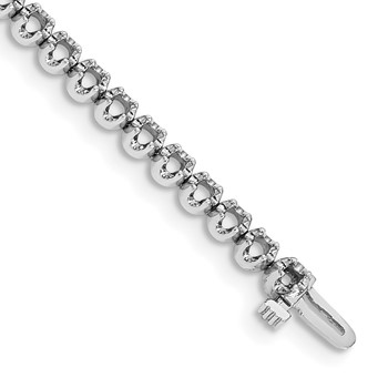14k White Gold Holds 3.15 carat 45-2.6mm Round Diamond 4-prong 7 inch Tennis Bracelet Mounting