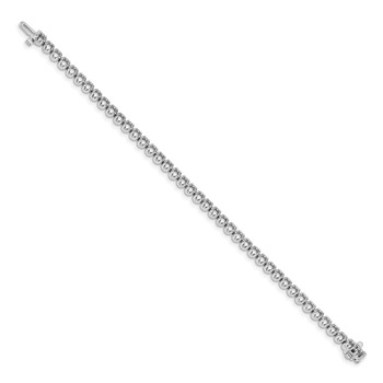 14k White Gold Holds 3.8 carat 41-2.9mm Round Diamond 4-prong 7 inch Tennis Bracelet Mounting — alternate view