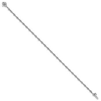 14k White Gold Holds 7/8 carat 26-2.0mm Round Diamond 2-prong 7 inch Tennis Bracelet Mounting — alternate view