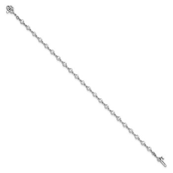 14k White Gold Holds 2.25 carat 22-3.0mm Round Diamond 2-prong 7 inch Tennis Bracelet Mounting — alternate view