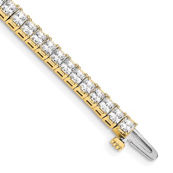 14k Holds 6.6 carat 66-2.5mm Princess Diamond 4-prong 7 inch Tennis Bracelet Mounting