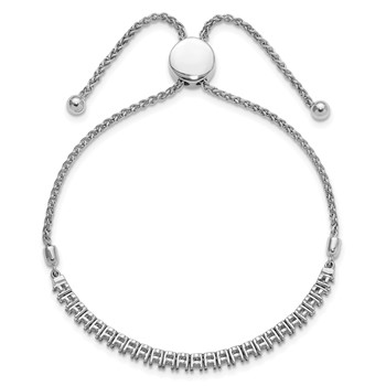 14k White Gold Holds 1 carat 25-2.2mm Round Stones Adjustable Bracelet Mounting — alternate view