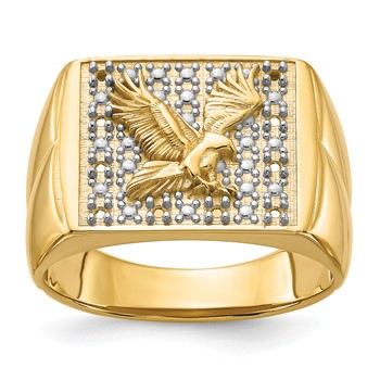 IB Goodman 14k Holds 10-1.4mm Diamonds Mens Eagle Ring Mounting
