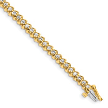 14k Holds 1.4 carat 50-1.9mm Round Diamond Fancy Spiral 7 inch Tennis Bracelet Mounting