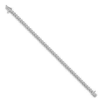 14k White Gold Holds 1.4 carat 50-1.9mm Round Diamond Fancy Spiral 7 inch Tennis Bracelet Mounting — alternate view