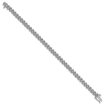 14k White Gold Holds 2.25 carat 43-2.4mm Round Diamond Fancy Spiral 7 inch Tennis Bracelet Mounting — alternate view