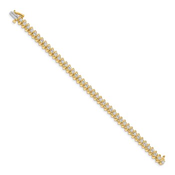 14k Holds 3.31 carat 42-2.7mm Round Diamond Fancy Spiral 7 inch Tennis Bracelet Mounting — alternate view