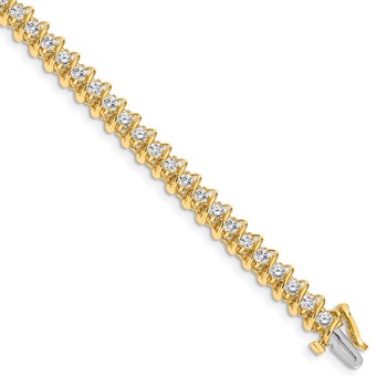 14k Holds 3.31 carat 42-2.7mm Round Diamond Fancy Spiral 7 inch Tennis Bracelet Mounting