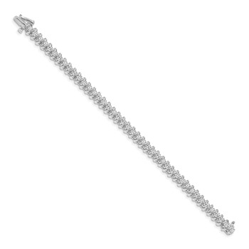 14k White Gold Holds 3.31 carat 42-2.7mm Round Diamond Fancy Spiral 7 inch Tennis Bracelet Mounting — alternate view