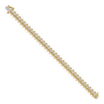 14k Holds 5 carat 36-3.3mm Round Diamond Fancy Spiral 7 inch Tennis Bracelet Mounting — alternate view