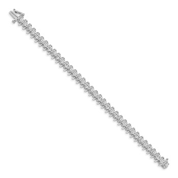 14k White Gold Holds 5 carat 36-3.3mm Round Diamond Fancy Spiral 7 inch Tennis Bracelet Mounting — alternate view