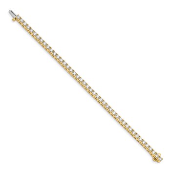 14k Holds 6.6 carat 44-3.4mm Round Diamond 4-prong 7 inch Tennis Bracelet Mounting — alternate view