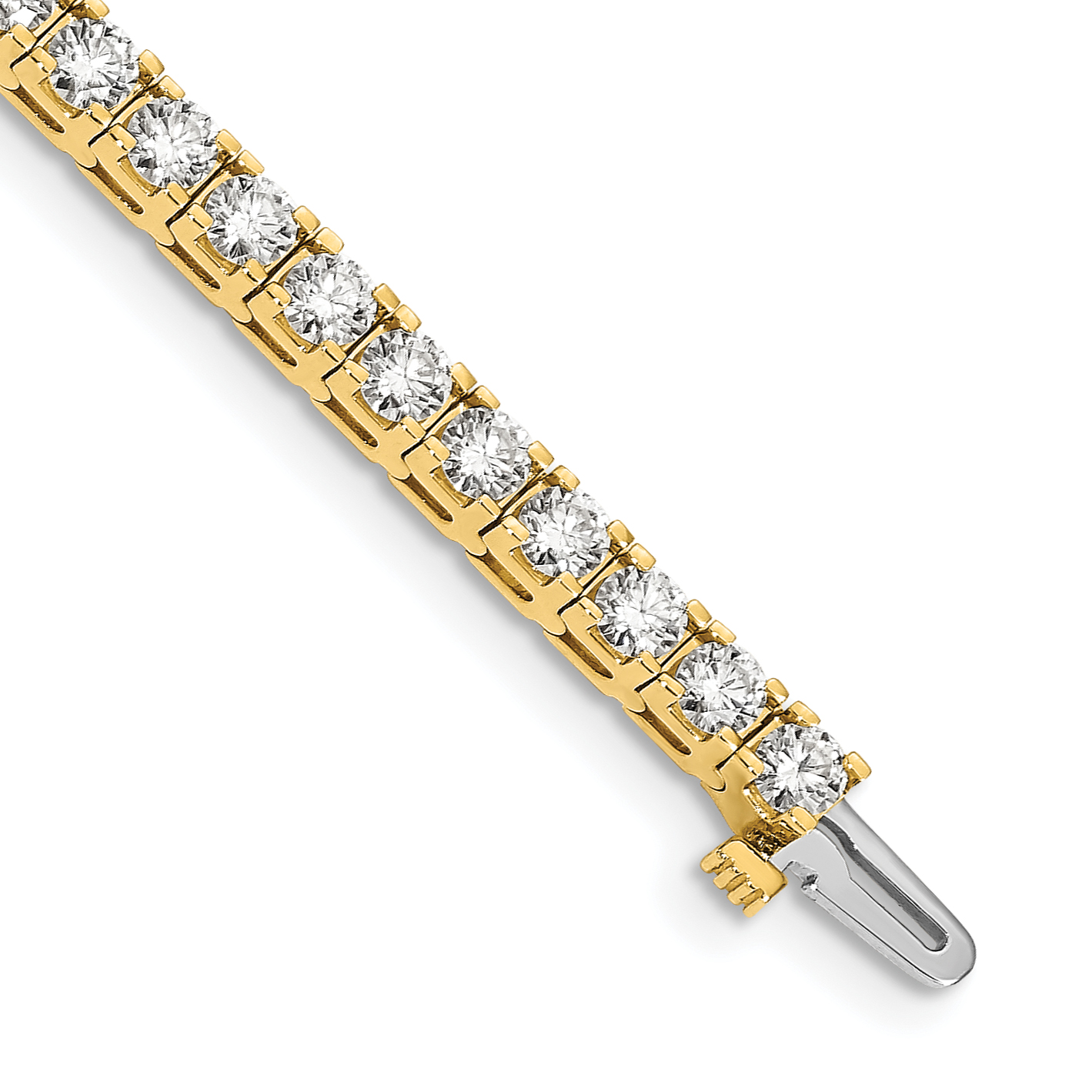 14k Complete 6.6 carat Round A Diamond 4-prong 7 inch Tennis Bracelet