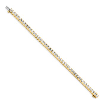 14k Holds 7.5 carat 42-3.6mm Round Diamond 4-prong 7 inch Tennis Bracelet Mounting — alternate view