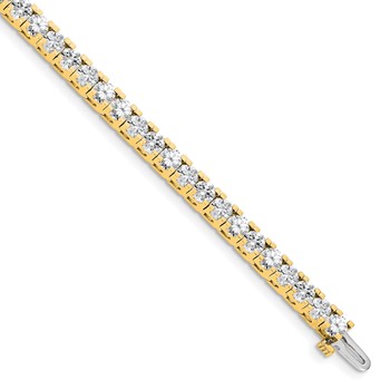 14k Holds 7.5 carat 42-3.6mm Round Diamond 4-prong 7 inch Tennis Bracelet Mounting