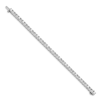 14k White Gold Holds 7.5 carat 42-3.6mm Round Diamond 4-prong 7 inch Tennis Bracelet Mounting — alternate view