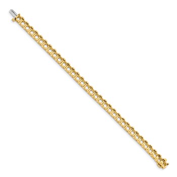 14k Holds 17 carat 33-5.1mm Round Diamond 4-prong 7 inch Tennis Bracelet Mounting — alternate view