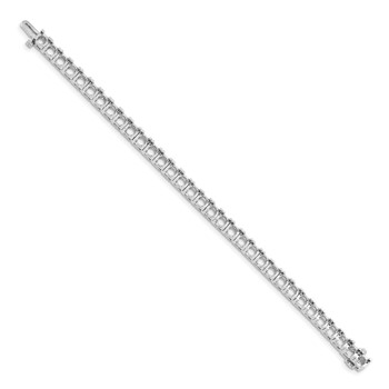 14k White Gold Holds 17 carat 33-5.1mm Round Diamond 4-prong 7 inch Tennis Bracelet Mounting — alternate view