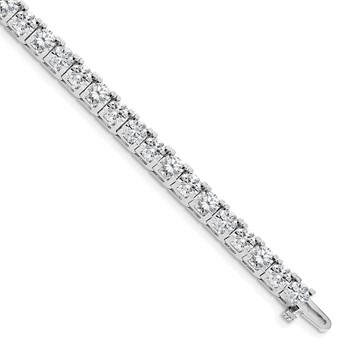 14k White Gold Holds CZ Tennis Bracelet