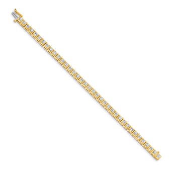 14k Holds 3.75 carat 37-3.0mm Round Diamond 4-prong 7 inch Tennis Bracelet Mounting — alternate view