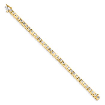 14k Holds 5.1 carat 34-3.4mm Round Diamond 4-prong 7 inch Tennis Bracelet Mounting — alternate view