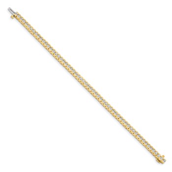 14k Holds 3.5 carat 60-2.5mm Round Diamond Half-Bezel 7 inch Tennis Bracelet Mounting — alternate view