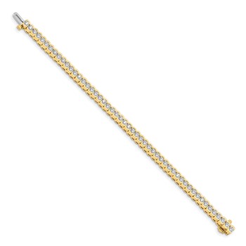 14k Holds 5.5 carat 51-3.0mm Round Diamond Half-Bezel 7 inch Tennis Bracelet Mounting — alternate view
