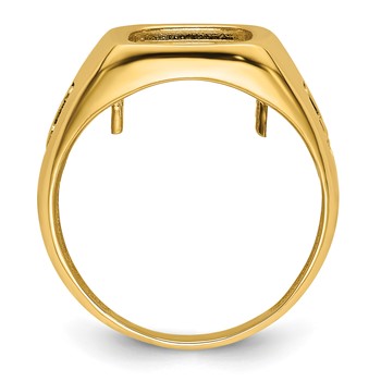 IB Goodman 14k Mens Polished and Textured Masonic Ring Mounting — alternate view